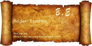 Bojer Eperke névjegykártya